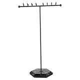 Solución que ahorra espacio: con múltiples ganchos, este soporte para joyas ofrece un amplio espacio de almacenamiento para todos tus accesorios favoritos, ocupando un espacio mínimo en tu escritorio o tocador. exhibidor para collares. soporte de hierro para collares