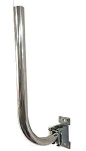 electrosmart 1’ Foot Bent L Shaped Alloy TV Aerial Mast Pole and Bracket Kit ~ for Loft/Eaves/Wall etc