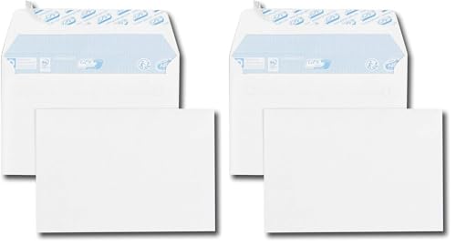 Enveloppes C6 GPV 114x162 mm papier blanc 80g sans fenêtre pour envoi postal standard