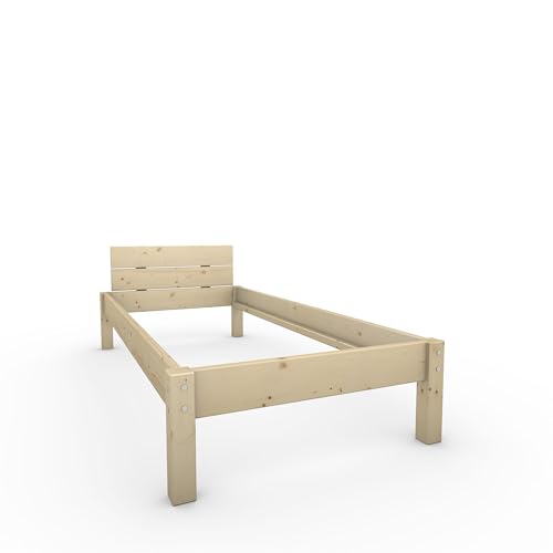 TUGA - Holztech Naturprodukt MASSIVHOLZBETT DAYBETT MASSIV Holz Bett HOLZBETT FSC 300Kg 90 x 200cm unbehandelt HÖHE 38cm – Bild 7