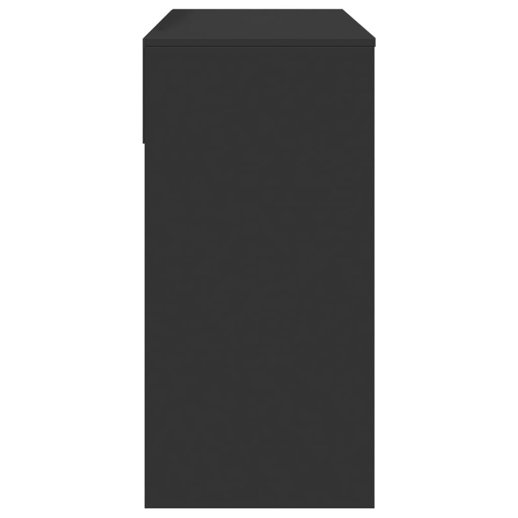Schminktisch mit Spiegel Schwarz 80x39x80 cm Make-up Tisch Kosmetiktisch Konsole für Schlafzimmer Badezimmer Mit Stauraum und Wandhalterung