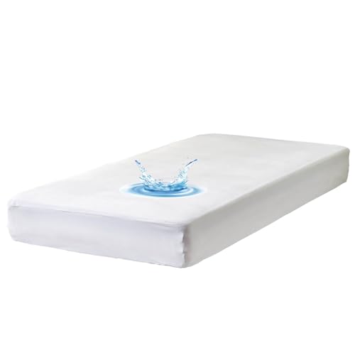 Image of Kingnex Waterproof Mattress Protector Twin Size Bamboo Cotton Hypoallergenic Breathable Mattress Pad Cover