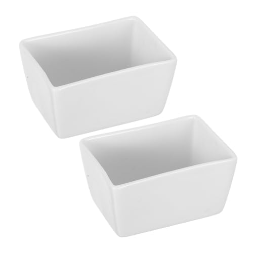 Hemobllo Sucrier En Céramique Rectangulaire 170 Ml Petit Récipient à Sucre Blanc 9,5×7×5 Cm Pour Sachets De Sucre La Cuisine Restaurant Lot De 2 Pièces