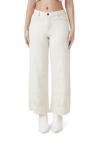 Forever 21 Women's Eyelet Wide-Leg Jeans2