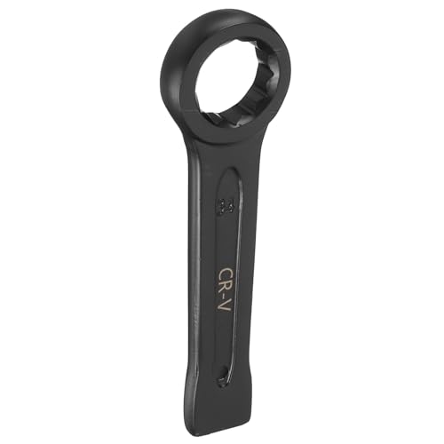 sourcing map Slogging Box End Striking Ring Wrench 34mm Metric CR-V Steel 12-Point Flat Strike Wrench Baking Paint Single Head Spanner Hand Tool for Mechanical Automotive Repair