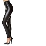Tagoo Women's Stretchy Faux Leather Leggings Pants and Cool Cute Emotion No Show Socks Funny Ankle Socks