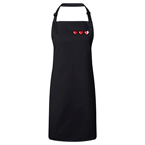 Tablier cuisine noir pixel retro gaming pour passionnés de jeux vidéo arcade