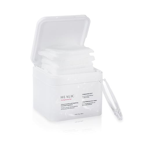 Healic Toning Active Pad – Dual-Textured Toner Pads for Brightening, Hydrating, and Soothing with Tranexamic Acid & Hyaluronic Acid – Gentle for Sensitive Skin, Korean Skin Care, Vegan, 70 Pads