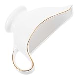 Gatuida Phnom Penh Sauceneimer Krüge für Steaksauce Behälter Sauciere Saucenkrug geschlitzt trimmen rostfrei Gold Emaille Karaffe Tülle Feines Porzellan -Soßeboot Soßenboot Keramik Weiß