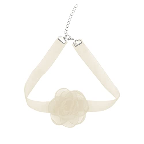 NONGYU Morbido fiore cravatta Cravat collana tessuto fiore collane pizzo girocollo gioielli da sposa donna sposa festa di nozze