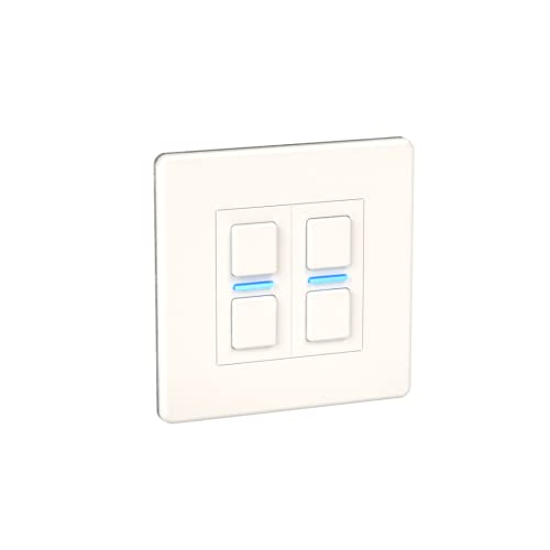 Lightwave LP22WHMK2 Smart Dimmer with Energy Monitoring, 2 Gang, White Metal - Works with Alexa, Google Assistant, HomeKit. iOS & Android Compatible