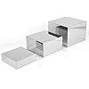 PEUTIER 3pcs Buffet Risers, 6x7x8in Silver Acrylic Cupcake Stand Risers ...