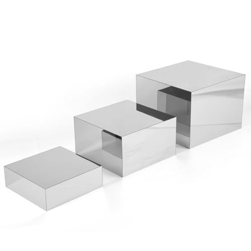 3 Alzate per Buffet, 15,2x17,7x20,3cm Alzate Cupcake Acrilico Argentato con Fondo Cavo Alzate per Cibo per Tavolo da Buffet Alzate Eleganti e Pulite per Buffet per Caramelle Dessert