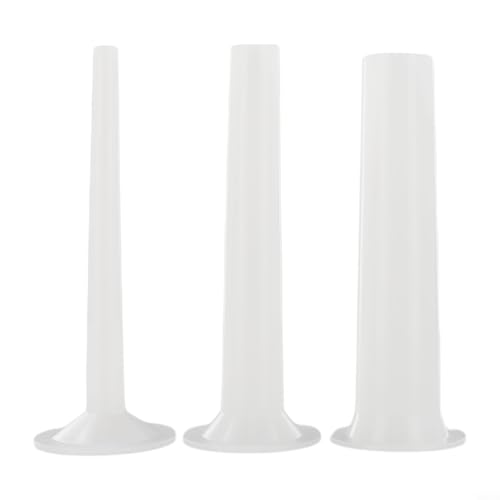 Rackumic Juego de accesorios de relleno de salchichas, 3 piezas de plástico PE para picadora de carne, embudos para batidora de pie, herramienta de fabricación de salchichas caseras, compatible con
