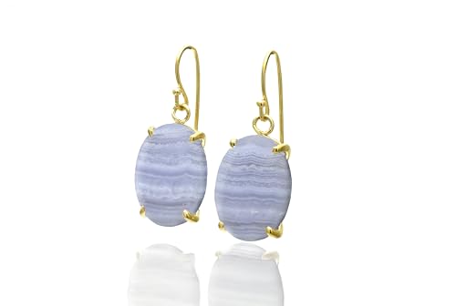 Boucles d'oreilles lace agate bleue pour illuminer vos tenues de soirée et votre quotidien