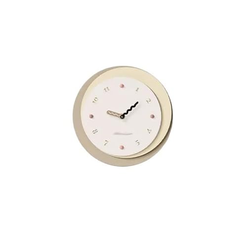 Horloge de salon sans poinçon au design minimaliste crème et moderne