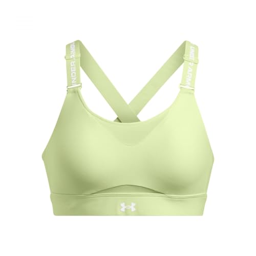 Under Armour Womens Infinity High Impact Sports Bra, (384) Retro Green / / White, X-Large D-DD