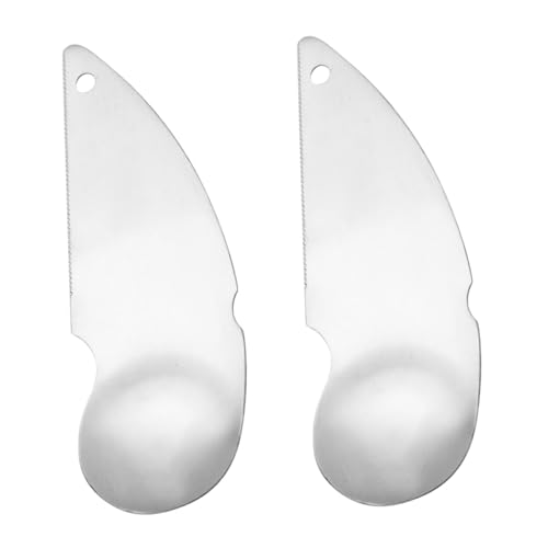 EXAOMBLE 2個 ステンレス製キウイピーラースプーン 多機能フルーツカッター ディグツール アボカド皮むき対応 両面使用可能な果物スプーン