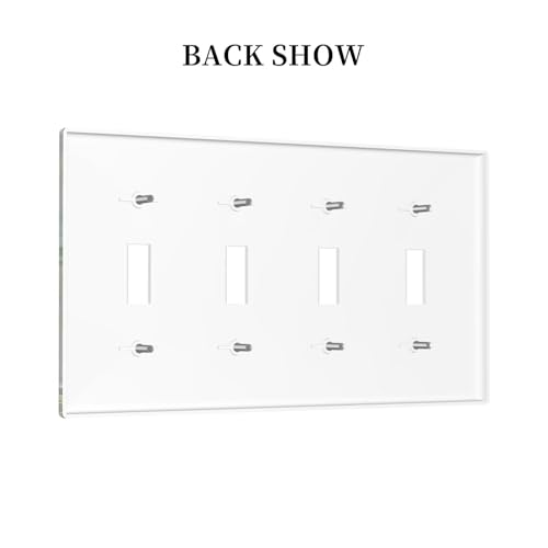 Decorative Switch Covers Plate Window Beach Seascape View Green Leaves 4 Gang Wall Plate Oversized Quad Toggle Light Switch Plate Jumbo Faceplate for Country Bedroom Home Decor
