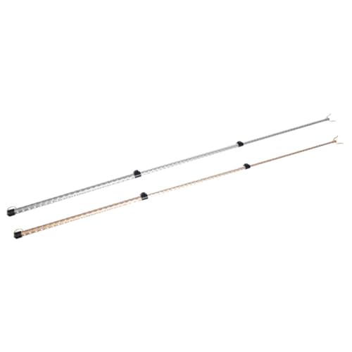 TOYANDONA 2 pezzi Asta Appendibile Telescopica in Alluminio Supporto Estensibile per Vestiti con Bastone Porta Abiti Multiuso per Armadio Soffitto e Balcone Capacità Elevata Argento e Oro