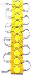 rahul electronics 10 pieces (yellow) dc 12 volt 2.4 watt coin shape led module light lamp bulb multipurpose use for home, temple, bike, car decoration diy projects, hobby kit