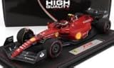  FERRARI F1-75 TEAM SCUDERIA FERRARI N 55 2nd BAHRAIN GP 2022 CARLOS SAINZ - CON VETRINA - WITH SHOWCASE RED