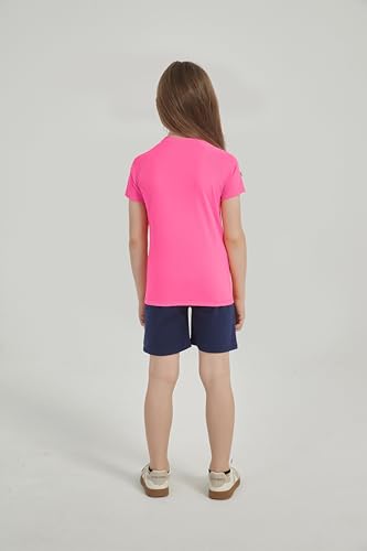 Image of 5-14Y Boys Girls Rash Guard UPF 50+ Short Sleeve Kids Neon Swim Shirts | Unisex UV Sun Protection Shirts,Quick Dry Kids Rash Guard, Boys Girls Neon Swim Shirts,Teen Rash Guard Swimsuit