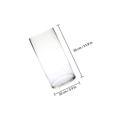 Vase cylindrique décoration moderne en verre transparent