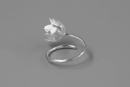 Bague ouverte tulipe ajustable, le cadeau d'anniversaire parfait - 2