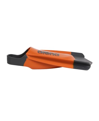Image of Arena Unisex Adult Powerfin Pro II Swim Training Fins Men and Women Silicone Short Blade Flippers Left-Right Customized, Sizes 4.5-13.5