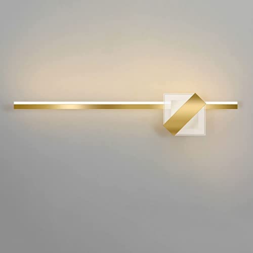 Apliques de pared LED lineales dorados para espejo de baño y tocador moderno