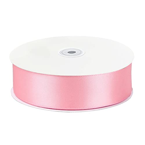 Image of Solid Color Double Faced Pink Satin Ribbon 1-1 /2 inch X 50 Yards, Ribbons Perfect for Crafts, Wedding Decor, Bow Making, Sewing, Gift Package Wrapping and More