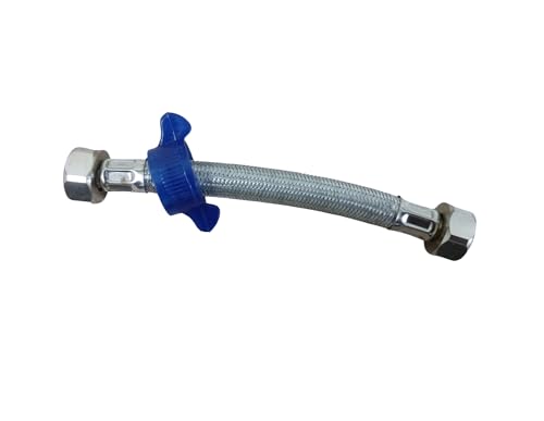 Image of 6 Inch 304 Stainless Steel Connection Pipe | Pack of 1 | Leakproof, Rust-Free Flexible Hose Pipes for Geyser, Basin & Sink, Toilet, Hot Cold Mixer Faucets | Silver | 6 Inch (15 cm)