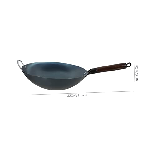 Wok tradicional de hierro con mango ergonómico de madera miniatura 6