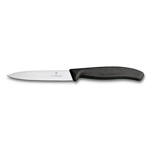 Victorinox 4-Inch Swiss Classic Paring Knife with Straight Blade, Spear Point, Black