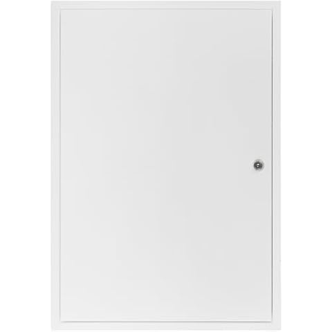 REPA MARKET 16" x 24" Inch Lockable Galvanized Steel Access Panel Door with Key Set - for Outdoor and Indoor Use - Opening Flap Cover Plate - Box Door Lock - Inspection Hatch - White Polymer Coating Cover