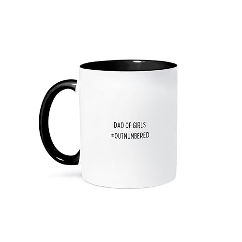 3dRose Dad Of Girls Hashtag Outnumbered 11oz Two-Tone Black Mug