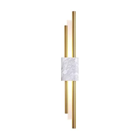 Brikey LED Wall Light Sconce Marble & Acrylic & Gold Iron Wall Lamp (25.6'', White Marble) Cover