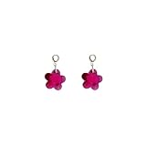 Cristal Swarovski Pendientes de cristal Swarovski con forma de flor y enganches en plata de ley