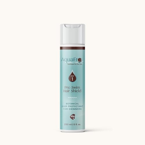 AquaFro Pre-Swim Hair Shield – UV Defense, Chlorine & Saltwater PROTECTION FOR TEXTURED HAIR, Anti-Dryness Barrier for Swimmers, Botanical Formula, 8 oz