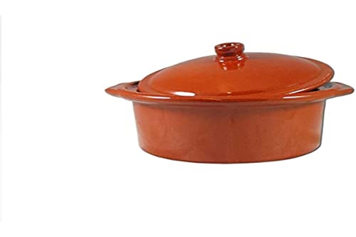 Casa Y Menaje - Cocotte cazuela + tapa de barro 2,5 litros 25 x 10 cm
