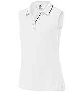 AjezMax Damen Ärmellos Poloshirt Golf Polo Sommershirts Atmungsaktiv Sport Yoga Aktivbekleidung T...