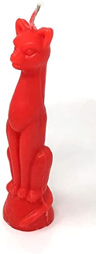 Ritual Candle Cat - Halloween Birthdays Wicca Spells - 5.5-6.5 (Red)