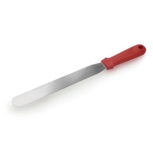 3. Espátula Reta de Confeitar de Aço Inox Cor Vermelho - Mimo Style