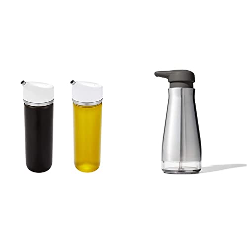 OXO Good Grips Precision Pour Glass Dispenser Set & Good Grips Stainless Steel Soap Dispenser
