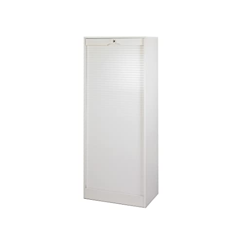 Tousmesmeubles Classeur Double à Rideau Taille XL - KLASS : Blanc - L 70 x l 44 x H 173 cm - Neuf