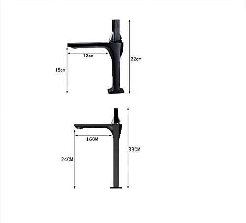 キッチン蛇口 真鍮製蛇口 タップ 洗面台用蛇口 冷水・温水 ブラック シングルハンドル 浴室用蛇口 エレガントな水ミキサータップ デ