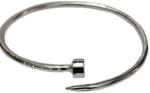 925 Sterling Silver Nail Bracelet for Women | Modern Stylish Cuff Bangle Open Bracelet | Adjustable Open Design Wristbands | Trendy Jewelry Gift For Her by Silver artisan jewelry store