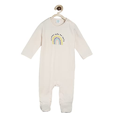 Image of miniklub Infants Girls Pink & Grey Printed Cotton Sleepsuit