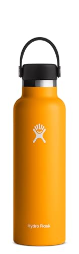HYDRO FLASK - Water Bottle 621 ml (21 oz) - Vacuum Insulated Stainless Steel Water Bottle with Leak Proof Flex Cap and Powder Coat - BPA-Free - Standard Mouth - Starfish